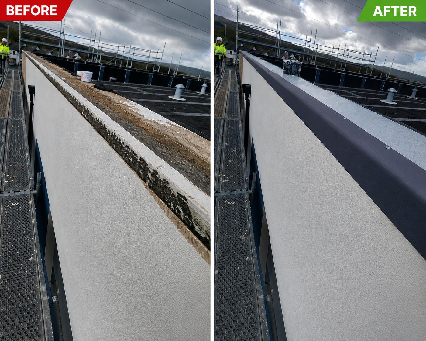 Roof Edge Waterproofing waterproofing project in West Dublin